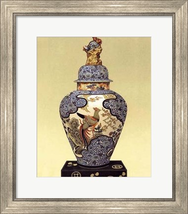 Framed Oriental Blue Vase I Print