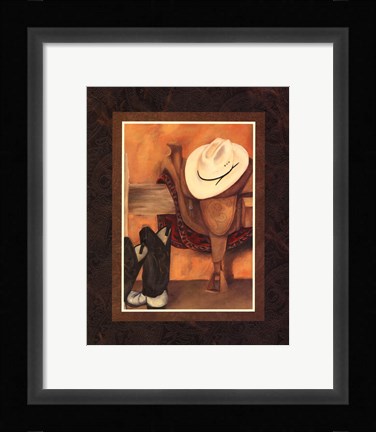 Framed Hat and Saddle (HI) Print