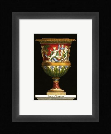 Framed Vase with Cherubs Print