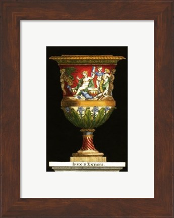 Framed Vase with Cherubs Print