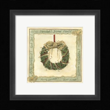 Framed Raffia Wreath I Print