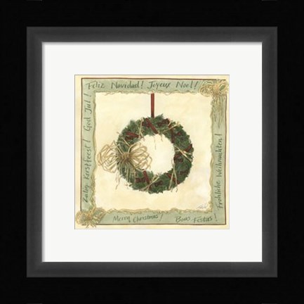 Framed Raffia Wreath II Print