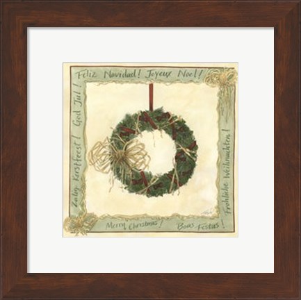 Framed Raffia Wreath II Print