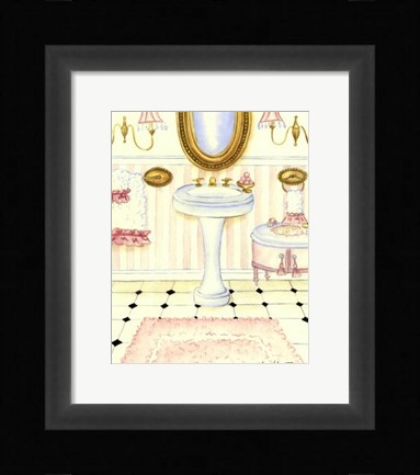 Framed Chic Bath (D) Print