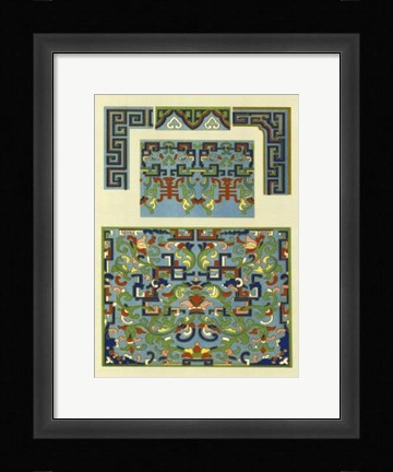 Framed Blue Oriental Designs III Print