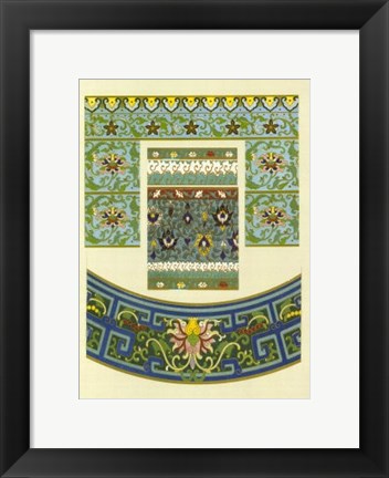Framed Blue Oriental Designs IV Print