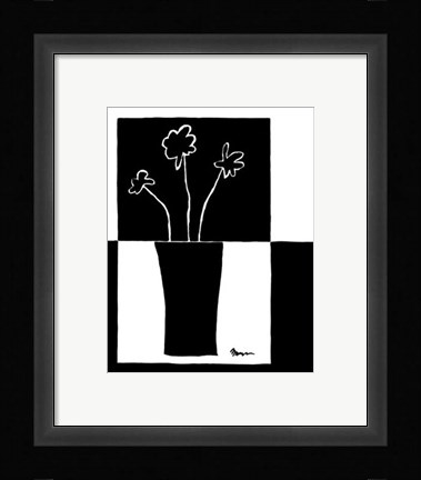 Framed Minimalist Flower in Vase II Print