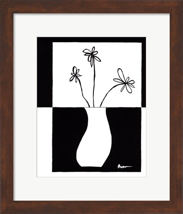 Framed Minimalist Flower in Vase IV Print