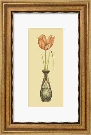 Framed Tulip in Vase I Print