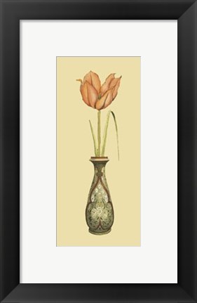 Framed Tulip in Vase I Print