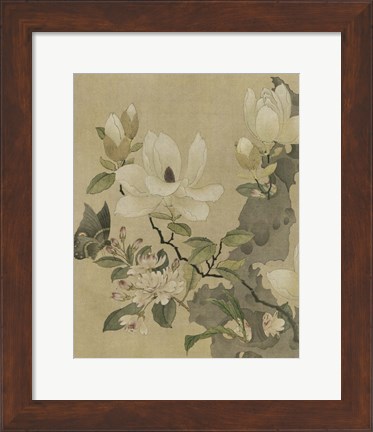 Framed Magnolia and Butterfly Print
