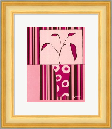 Framed Minimalist Flowers in Pink II Print