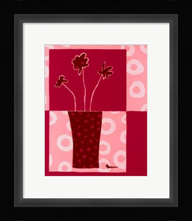 Framed Minimalist Flowers in Pink III Print
