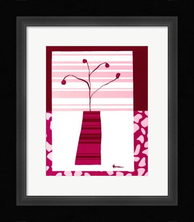 Framed Minimalist Flowers in Pink IV Print