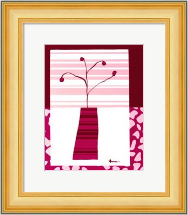 Framed Minimalist Flowers in Pink IV Print
