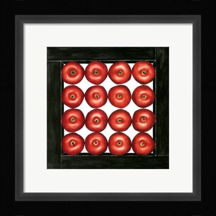 Framed Red Apples Cubed Print