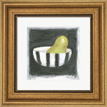 Framed Pear in Bowl Print
