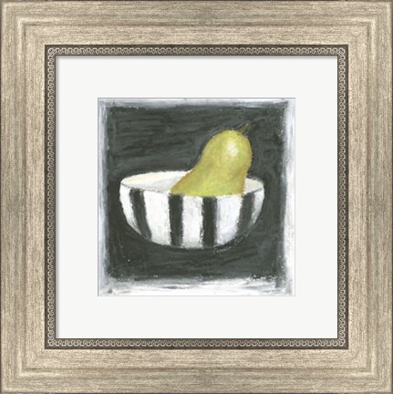 Framed Pear in Bowl Print