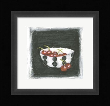 Framed Cherries in Bowl Print