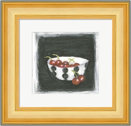 Framed Cherries in Bowl Print