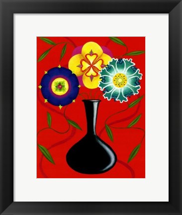 Framed Riki&#39;s Stylized Flowers I Print