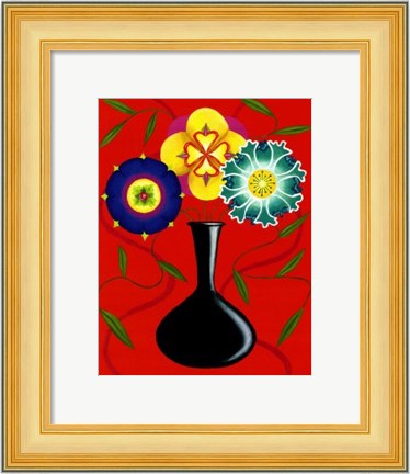 Framed Riki&#39;s Stylized Flowers I Print