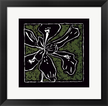 Framed Tropical Woodblock III Print
