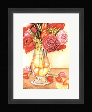 Framed Fresh Fruit &amp; Flowers II (PT) Print