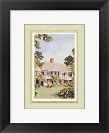 Framed Charming West Indian Plantation House Print