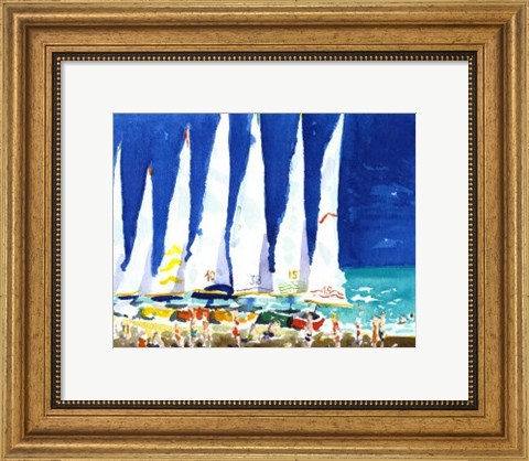 Framed Sailboats on the Beach Print