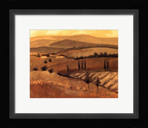 Framed Golden Tuscany Afternoon II Print