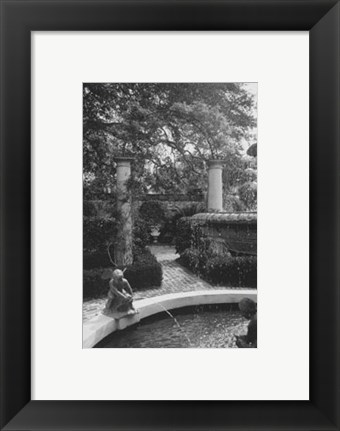 Framed Garden Fountain I Print