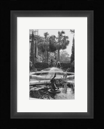 Framed Garden Fountain II Print
