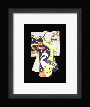 Framed Red Hooded Crane Print