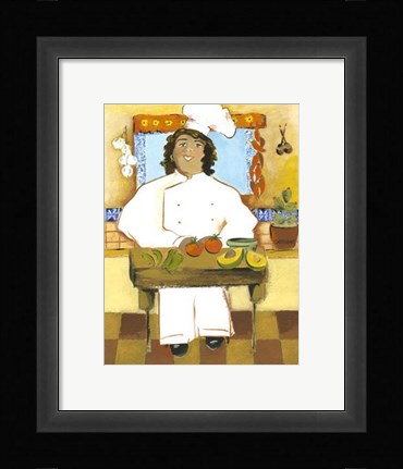 Framed Jolly Mexican Chef Print