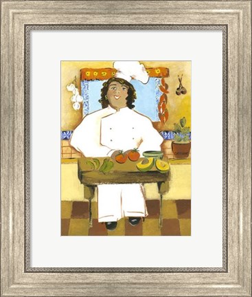 Framed Jolly Mexican Chef Print