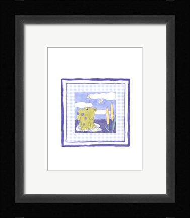 Framed Frog with Plaid (PP) II Print