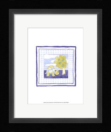 Framed Turtle with Plaid (PP) I Print