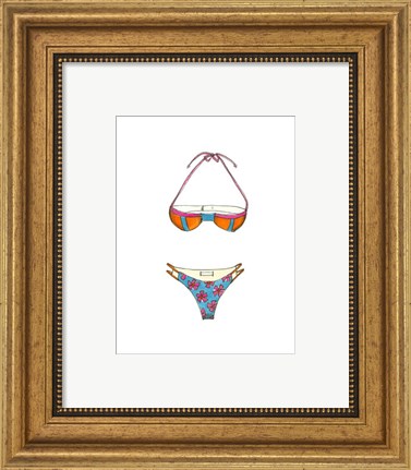 Framed Beach Bikini III (PT) Print