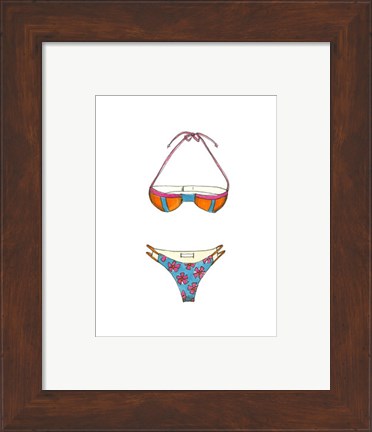 Framed Beach Bikini III (PT) Print