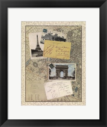Framed Post Cards from Paris Print