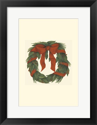 Framed Holiday Wreath (H) Print