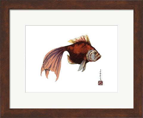 Framed Oriental Fish I Print