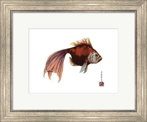 Framed Oriental Fish I Print