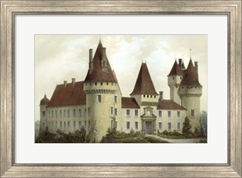 Framed French Chateaux I Print