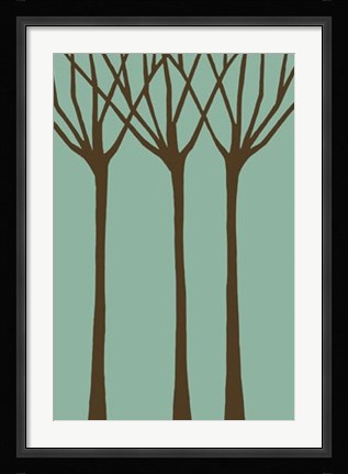 Framed Dichromatic Elms I Print