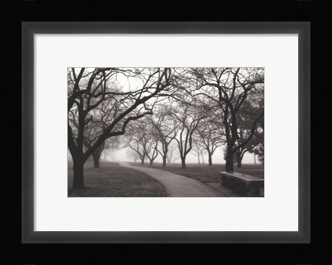 Framed Foggy Morning Walk Print