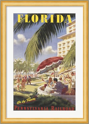 Framed Florida Go by Train Print