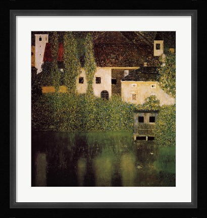 Framed Unterach Manor and Lock Chamber on the Attersee Lake, c.1908 Print
