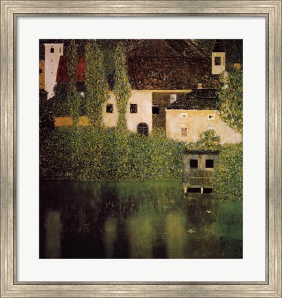 Framed Unterach Manor and Lock Chamber on the Attersee Lake, c.1908 Print